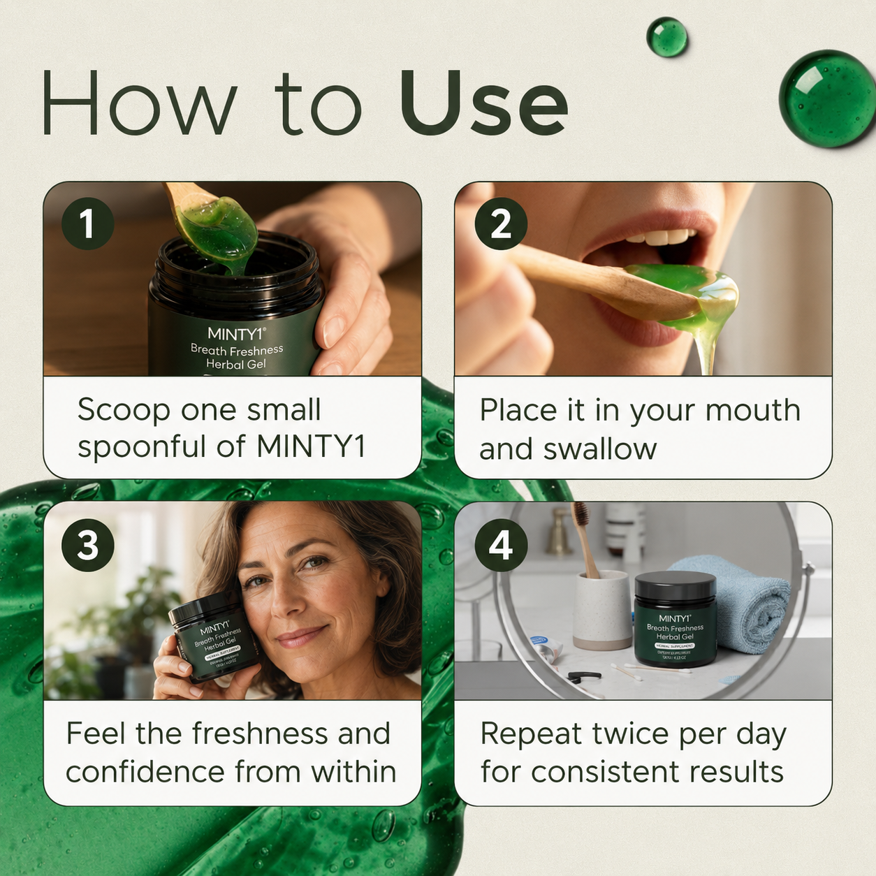 MINTY1® - Natural Breath Freshness Herbal Gel