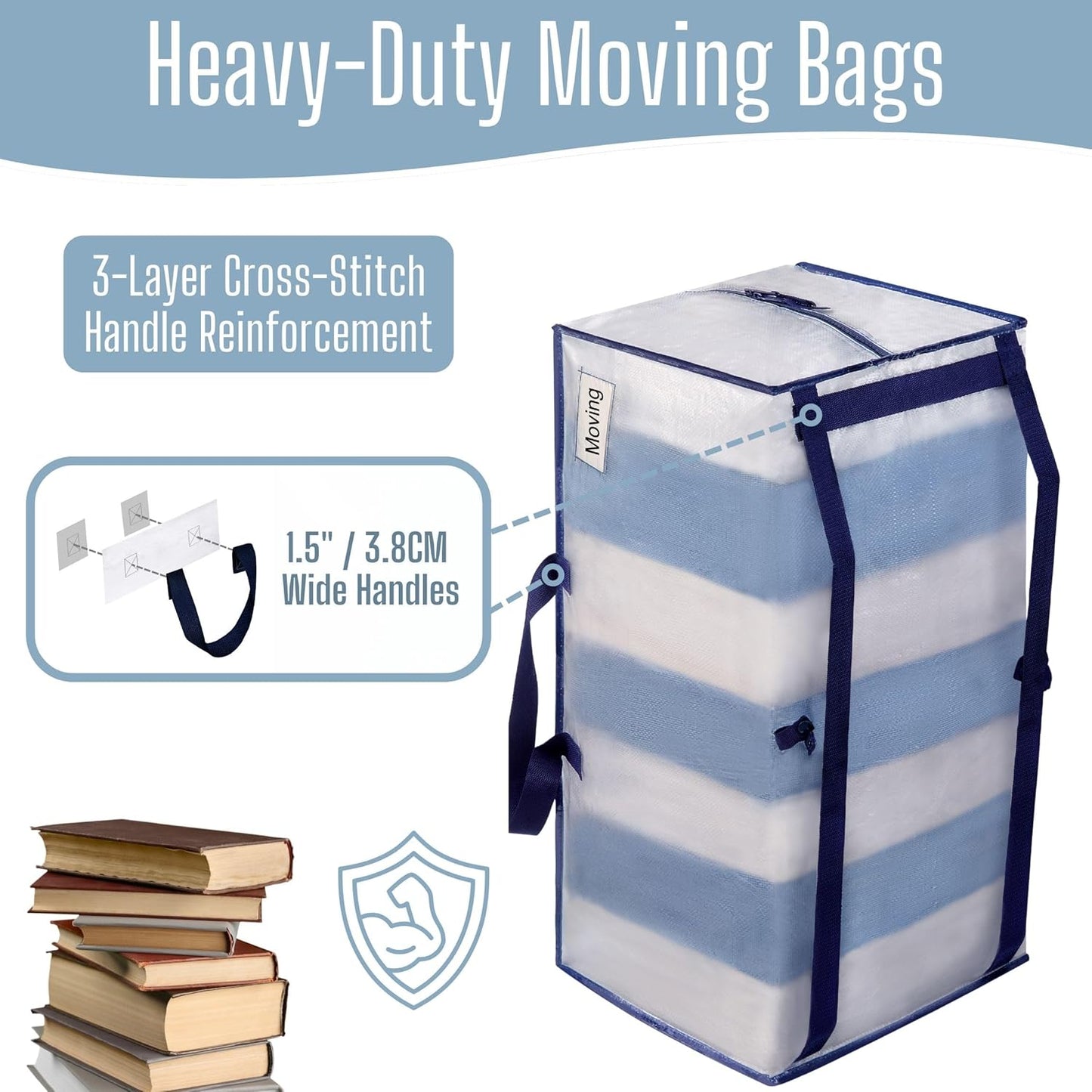 Stowe™ Heavy-Duty Moving Storage Bags with Backpack Straps