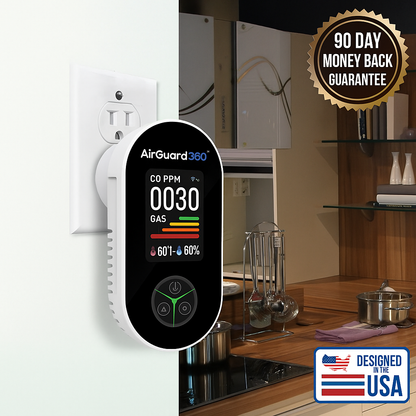AirGuard 360™ – Smart Carbon Monoxide & Gas Detector for Complete Home Safety